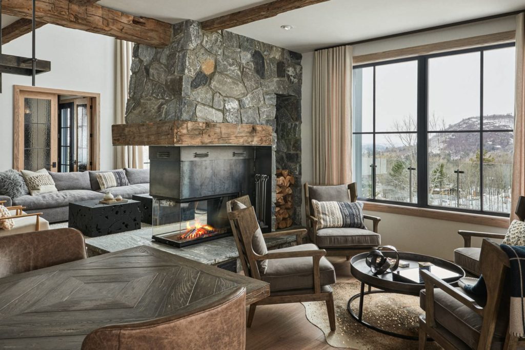 Rustic Modern Living Room and Fireplace