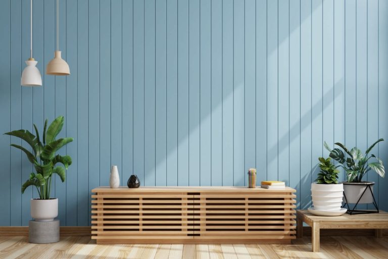 Coastal Blue Shiplap Wall