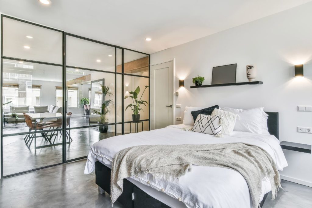 Modern Bedroom With Window Wall